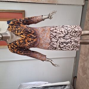 Women's stretch knit drape neck dress